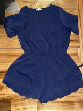 Umgee Navy Blue Short Sleeve Romper